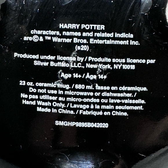 Silver Buffalo Black Jumbo Harry Potter Ceramic "Hogwarts" Cauldron Mug - Picture 9 of 9